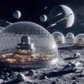 83 30. Lunar colony with domed structures and space shuttles,ph